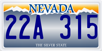 NV license plate 22A315