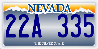 NV license plate 22A335