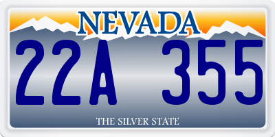 NV license plate 22A355