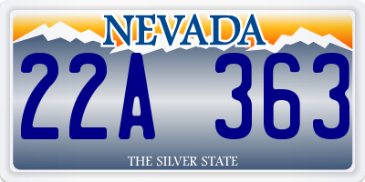 NV license plate 22A363