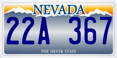 NV license plate 22A367