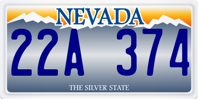 NV license plate 22A374