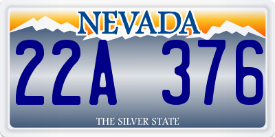 NV license plate 22A376