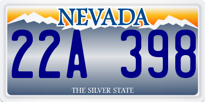 NV license plate 22A398