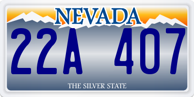 NV license plate 22A407
