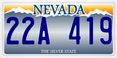 NV license plate 22A419