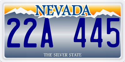 NV license plate 22A445