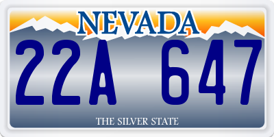 NV license plate 22A647