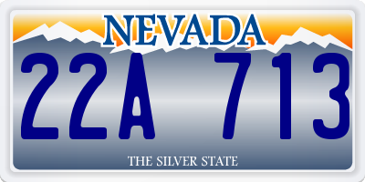 NV license plate 22A713