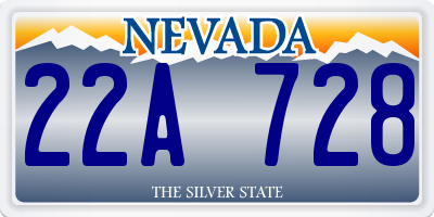 NV license plate 22A728