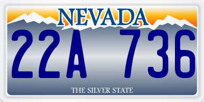 NV license plate 22A736