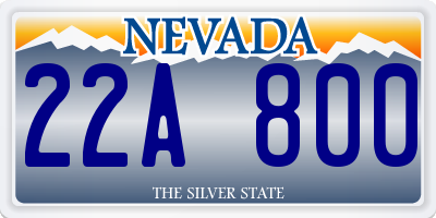 NV license plate 22A800