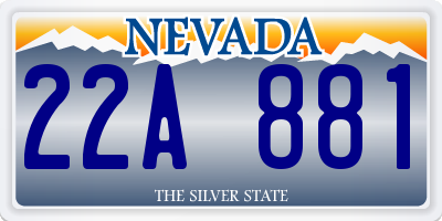 NV license plate 22A881