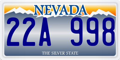 NV license plate 22A998