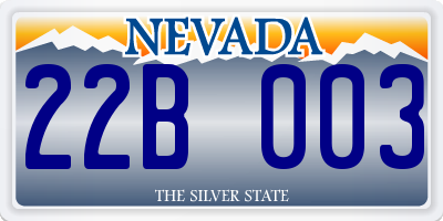 NV license plate 22B003