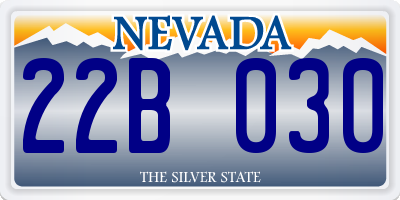 NV license plate 22B030