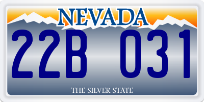 NV license plate 22B031