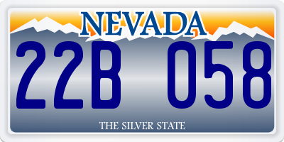 NV license plate 22B058
