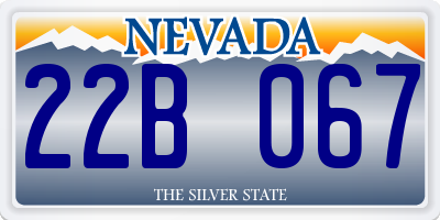 NV license plate 22B067