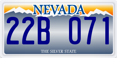 NV license plate 22B071