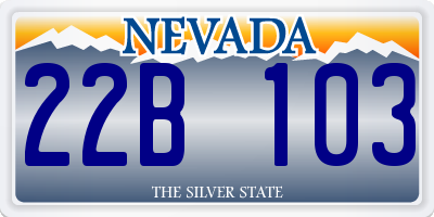 NV license plate 22B103