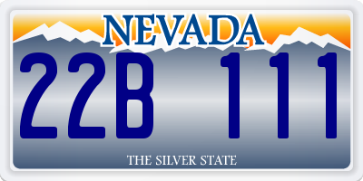 NV license plate 22B111