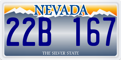 NV license plate 22B167