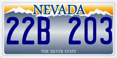 NV license plate 22B203