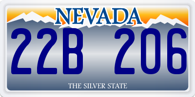 NV license plate 22B206