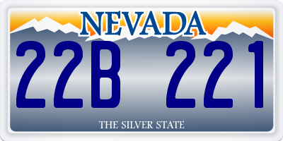 NV license plate 22B221
