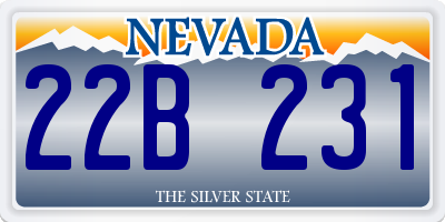 NV license plate 22B231