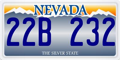 NV license plate 22B232