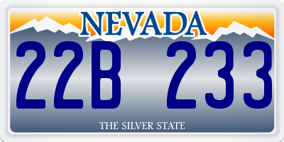 NV license plate 22B233