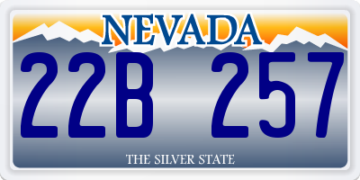 NV license plate 22B257