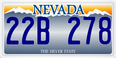 NV license plate 22B278