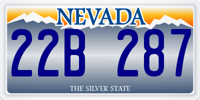 NV license plate 22B287