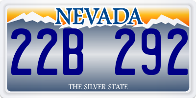 NV license plate 22B292