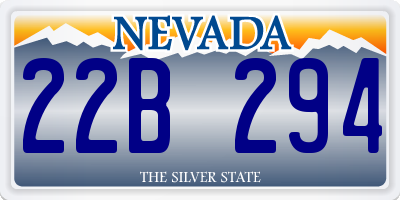 NV license plate 22B294