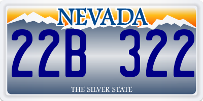 NV license plate 22B322
