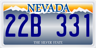 NV license plate 22B331