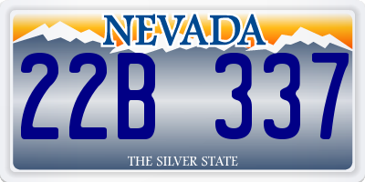 NV license plate 22B337