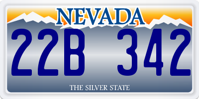 NV license plate 22B342