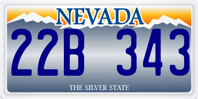NV license plate 22B343