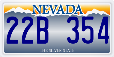 NV license plate 22B354
