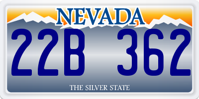 NV license plate 22B362