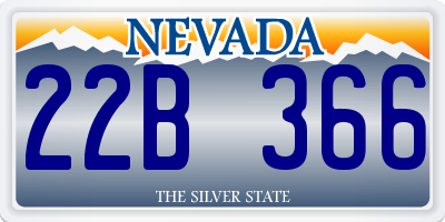 NV license plate 22B366