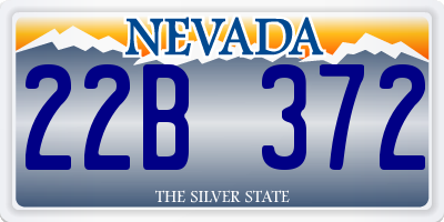 NV license plate 22B372