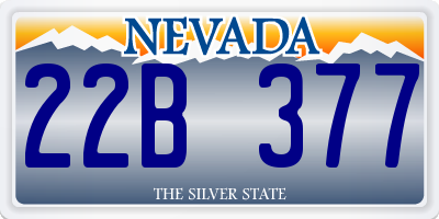 NV license plate 22B377