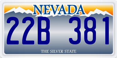 NV license plate 22B381