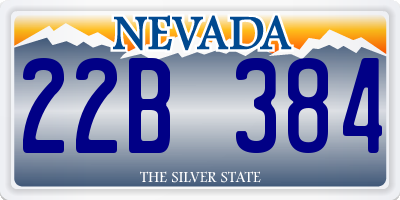 NV license plate 22B384